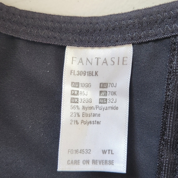 Fantasie Fusion Unlined Underwire Full Cup Side Support Bra Black Size 32J - Picture 5 of 6